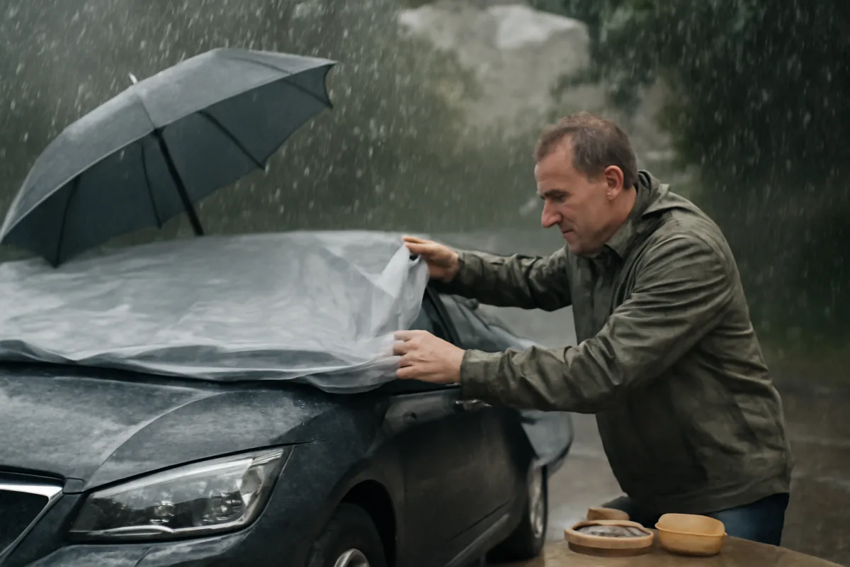 Maltempo improvviso: come proteggere l’auto? Tecniche semplici e materiali utili